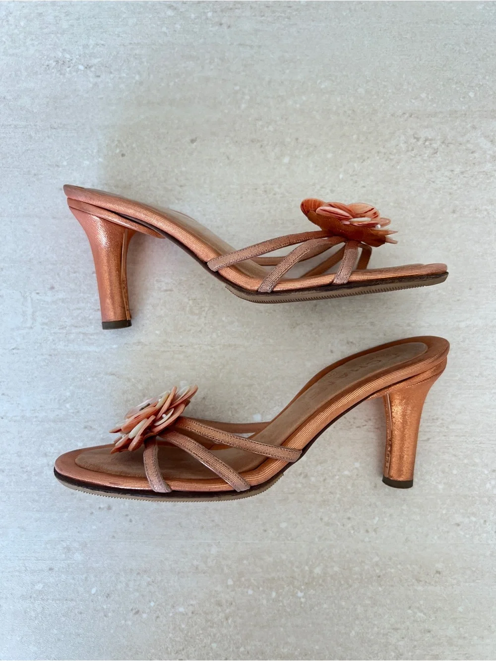 CHANEL Vintage Camellia Shell Sandals